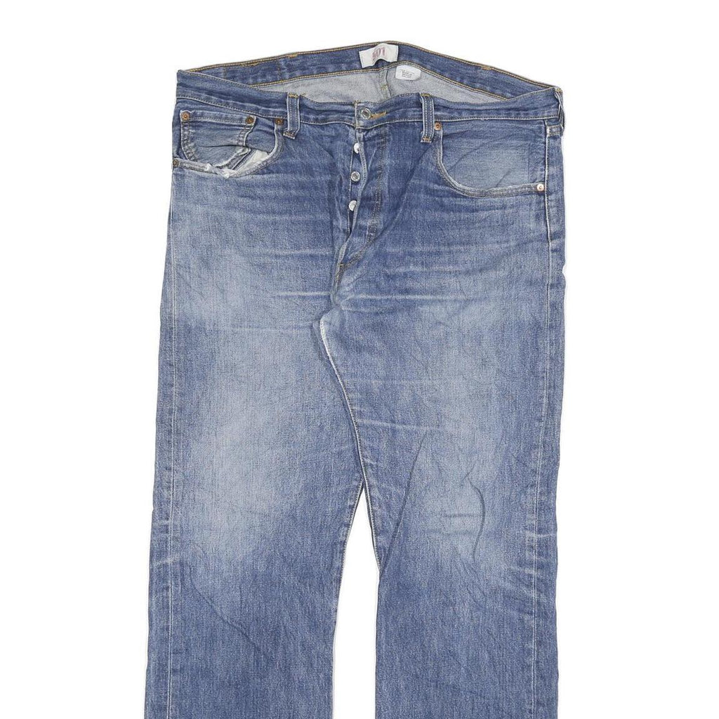 LEVI'S 501 Mens Jeans Blue Regular Straight Denim Medium W38 L34 Classic Button