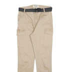 TALLY WEIJL Womens Cotton Blend Beige Slim Cargo Trousers W28 L28 Belted
