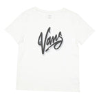 VANS Mens White Black Logo Graphic T-Shirt M Short Sleeve Crew Neck Casual