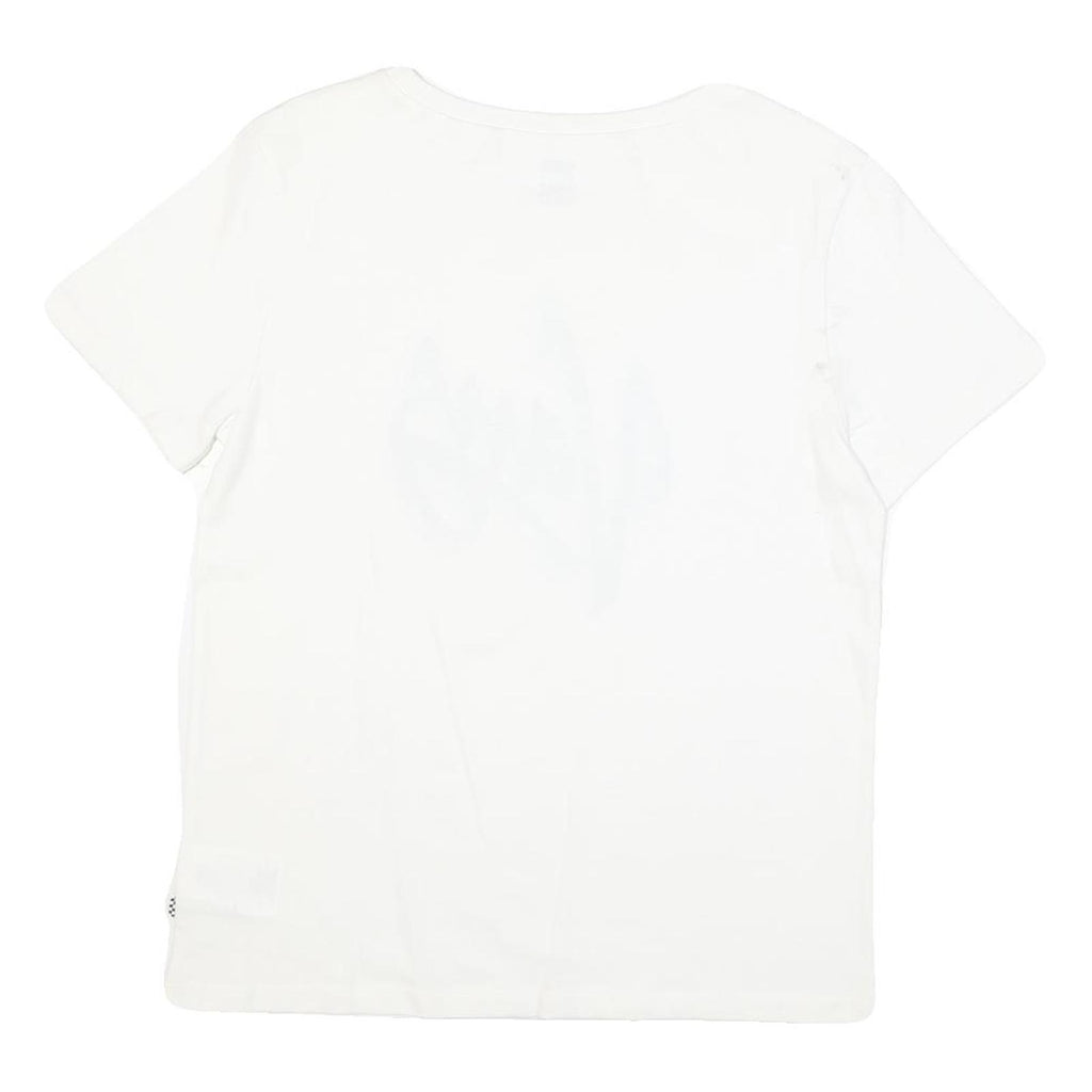 VANS Mens White Black Logo Graphic T-Shirt M Short Sleeve Crew Neck Casual