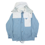 MAMMUT Mens Blue & White Outdoor Jacket L Polyester Blend Zip Hooded
