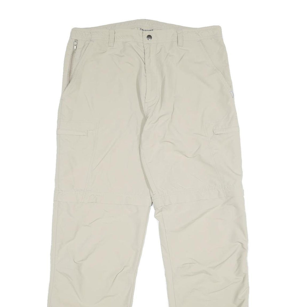 SWITCHER Mens Nylon Beige Regular Fit Straight Leg Trousers W34 L33 Lightweight