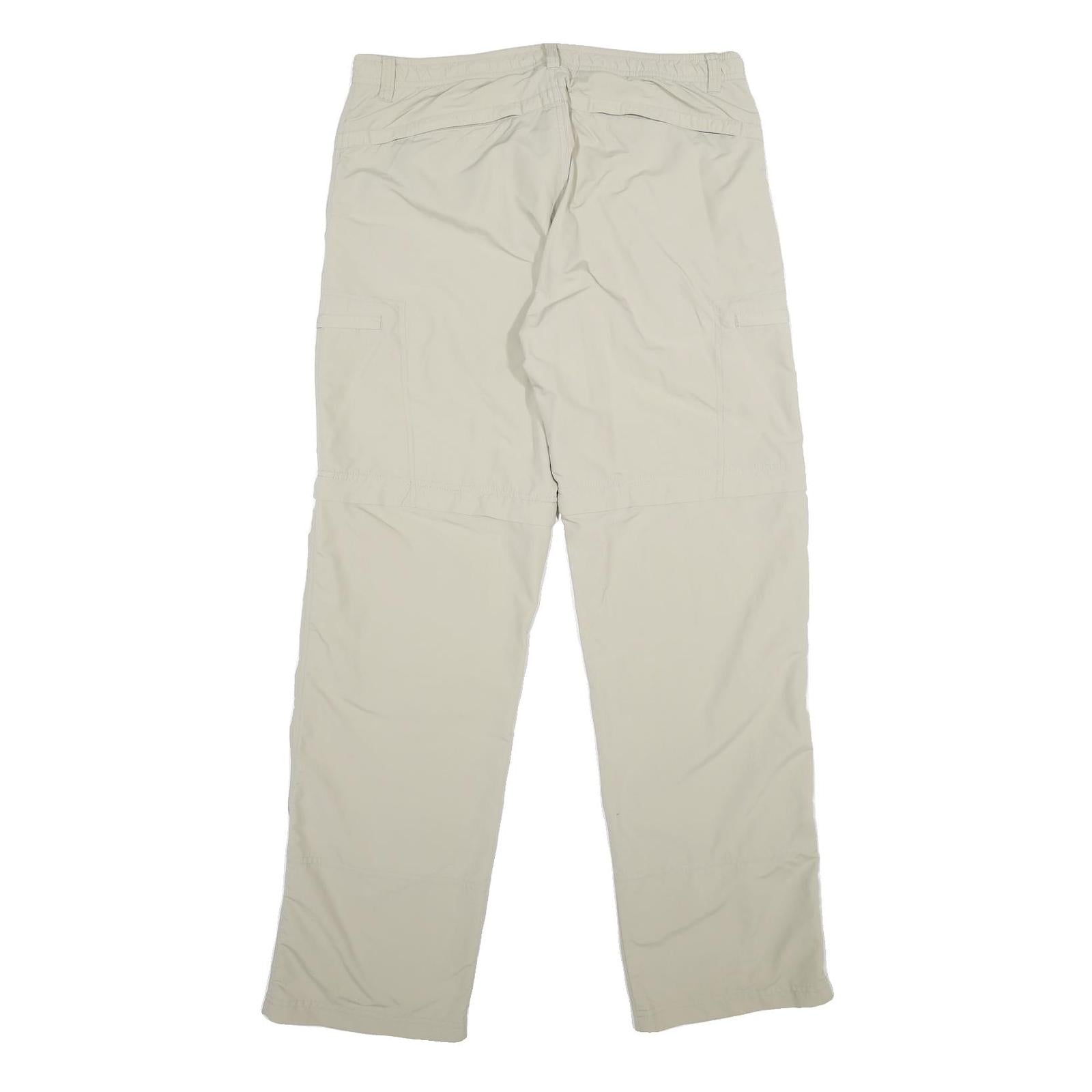 SWITCHER Mens Nylon Beige Regular Fit Straight Leg Trousers W34 L33 Lightweight