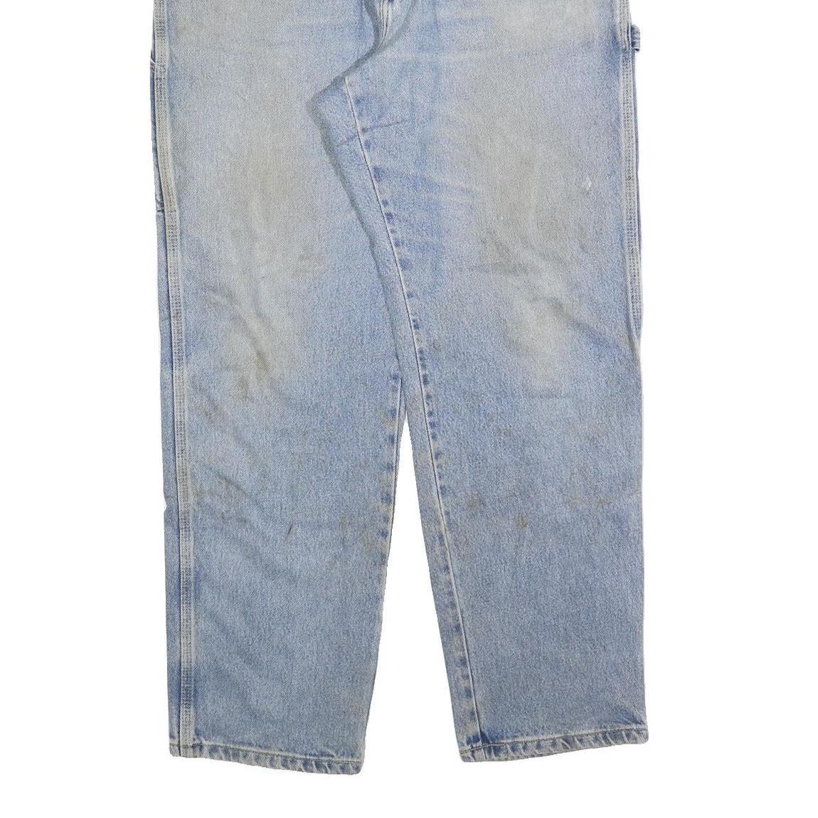 DICKIES Mens Jeans Blue Relaxed Straight Denim Light W36 L30 Workwear