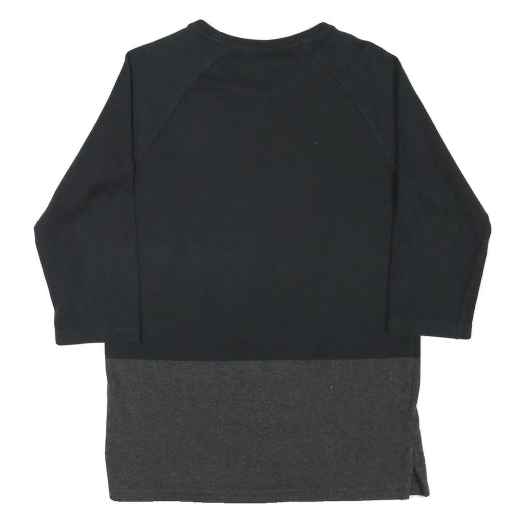 NIKE Mens Black & Dark Grey Sweatshirt Crew Neck M Cotton Blend Pullover Casual
