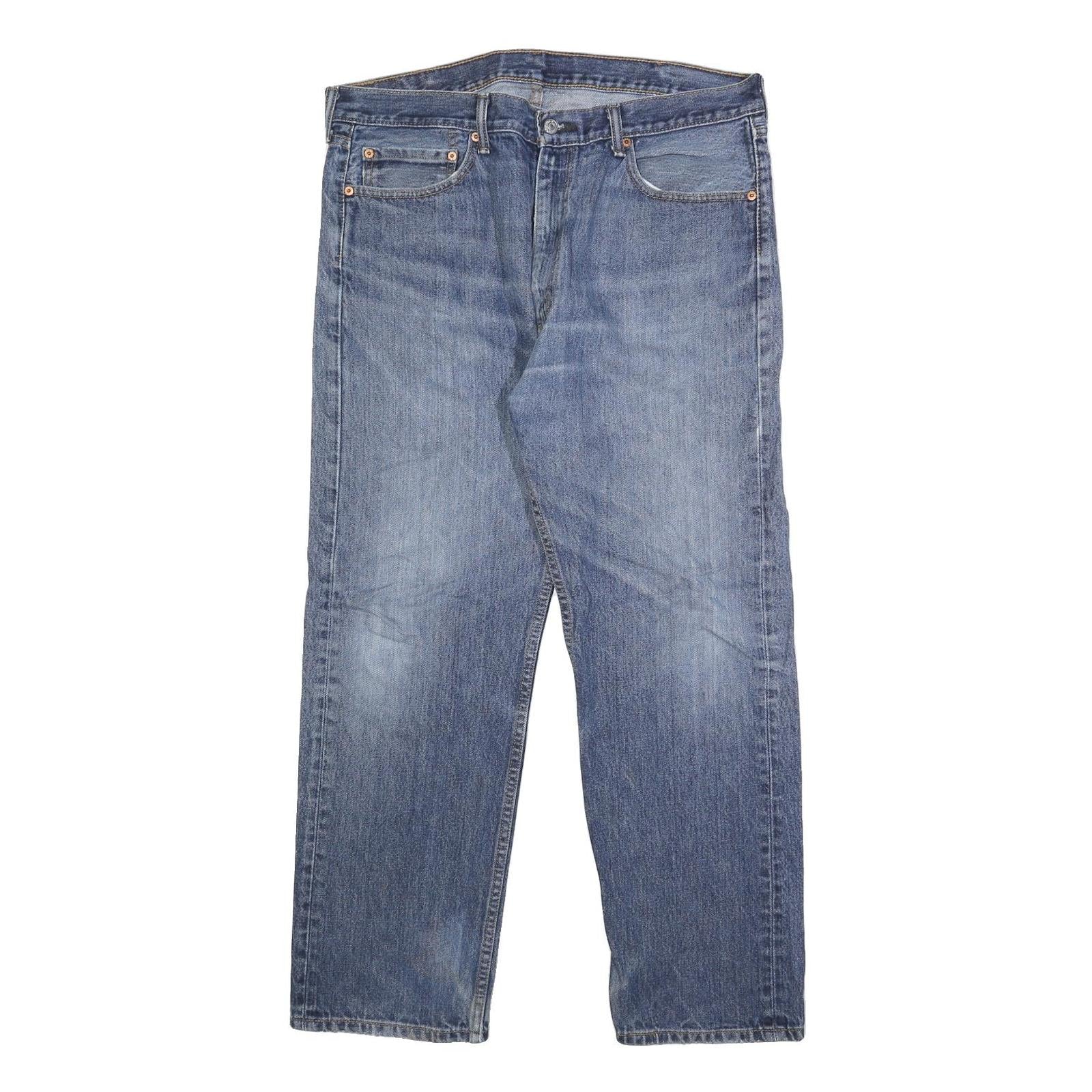 LEVI'S 505 Mens Jeans Blue Regular Straight Denim Medium W38 L30 Classic Zip