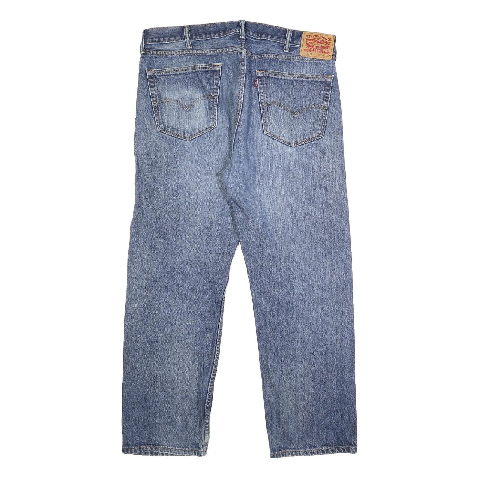 LEVI'S 505 Mens Jeans Blue Regular Straight Denim Medium W38 L30 Classic Zip