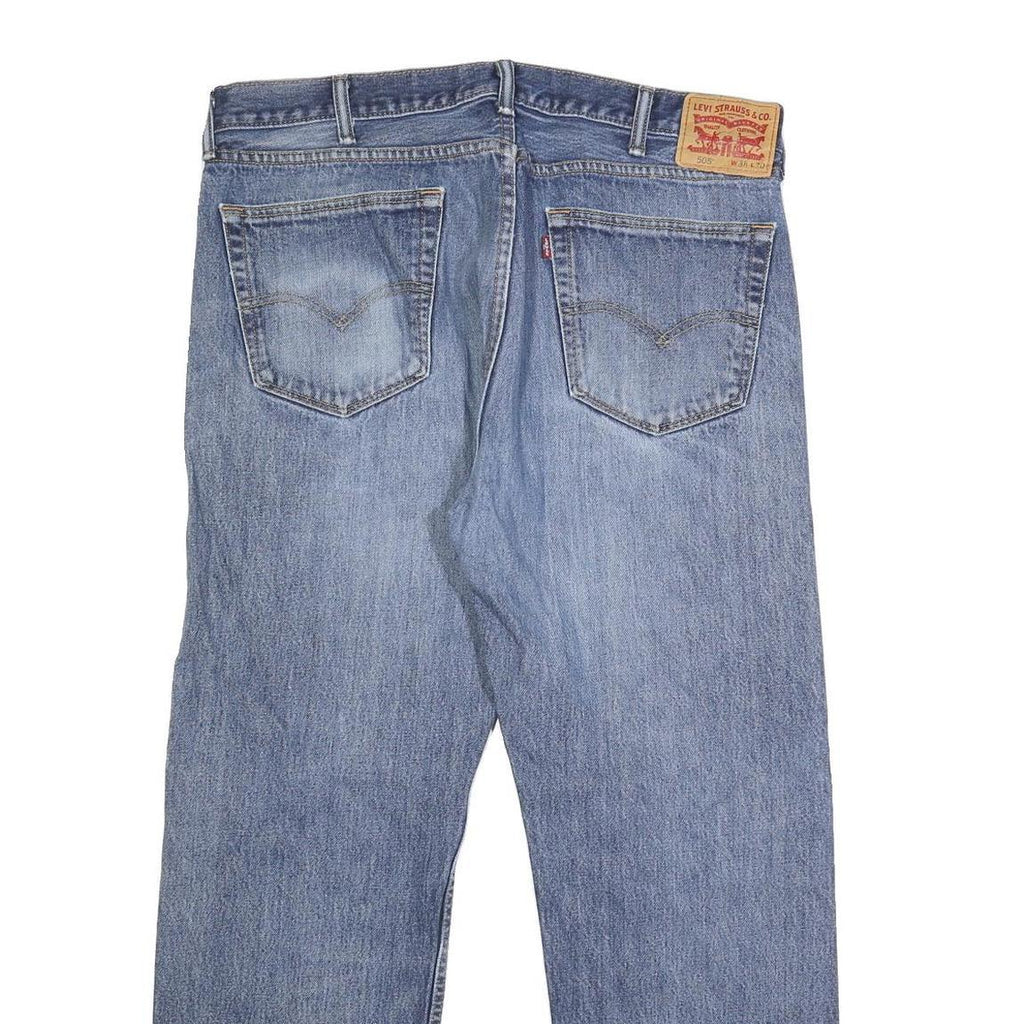 LEVI'S 505 Mens Jeans Blue Regular Straight Denim Medium W38 L30 Classic Zip