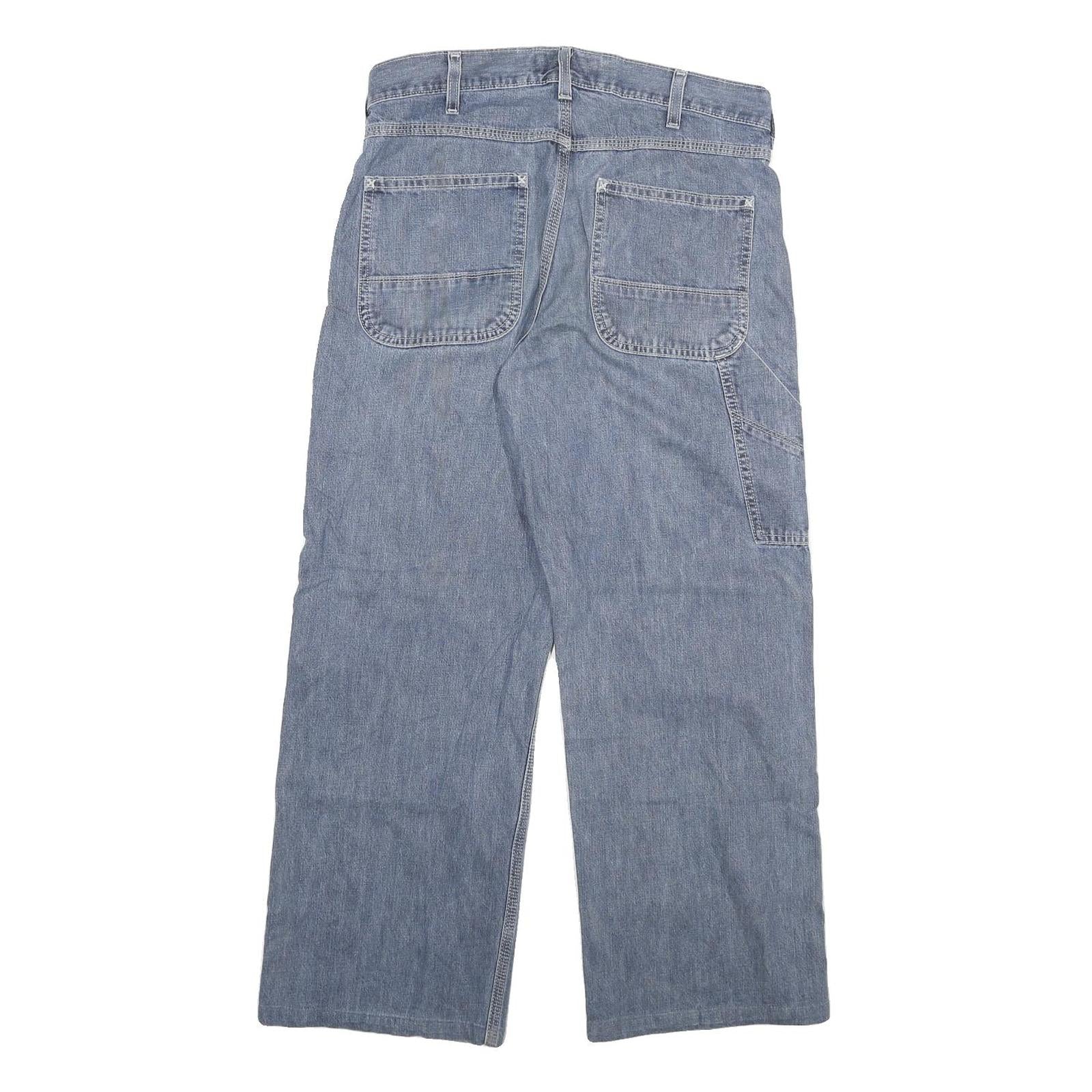 OLD NAVY Mens Regular Blue Jeans Cotton Blend W32 L26 Zip Straight Pocket