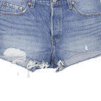 LEVI'S Womens Denim Blue Casual Shorts L W32 Distressed Cut-Off 5 Pocket