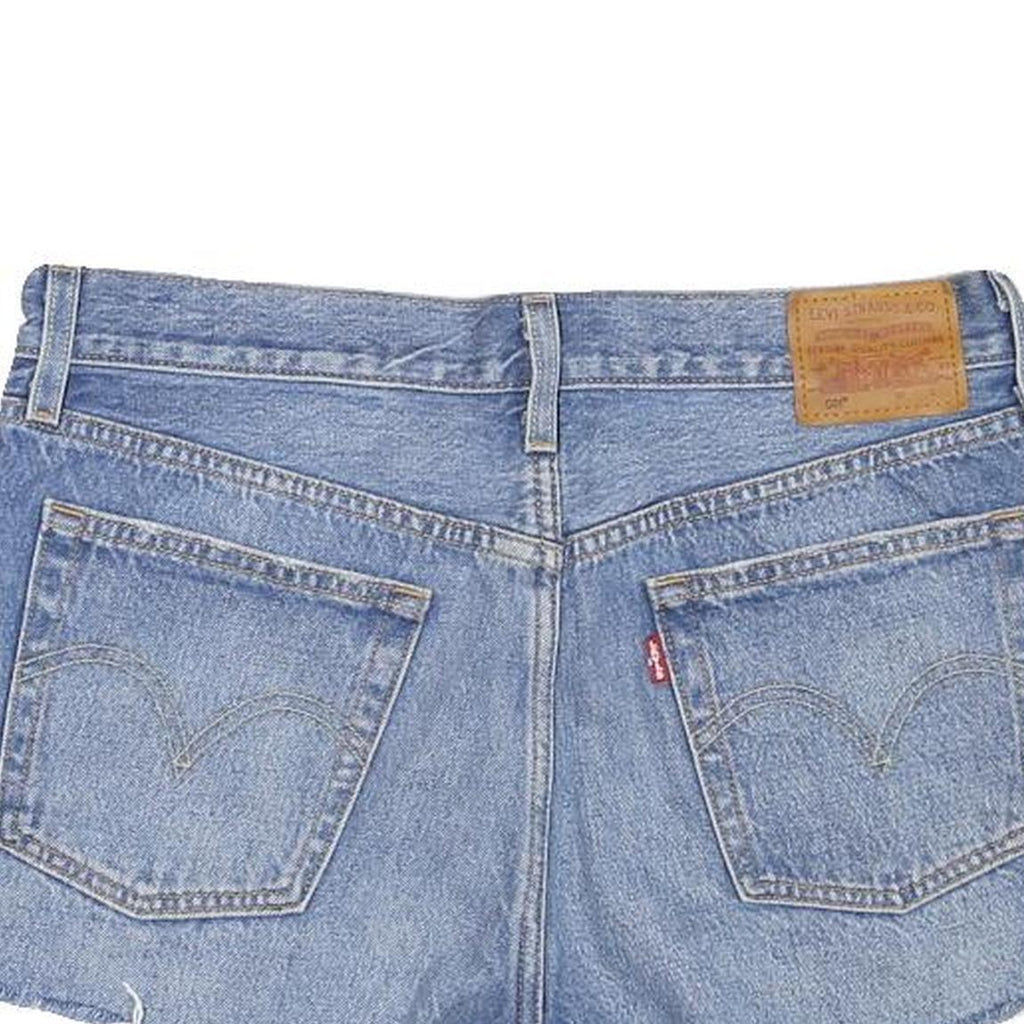 LEVI'S Womens Denim Blue Casual Shorts L W32 Distressed Cut-Off 5 Pocket