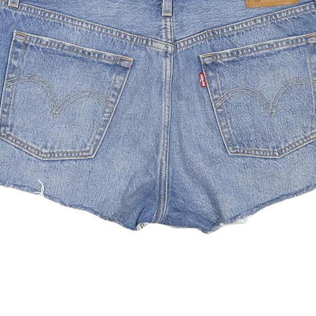 LEVI'S Womens Denim Blue Casual Shorts L W32 Distressed Cut-Off 5 Pocket