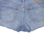 LEVI'S Womens Denim Blue Casual Shorts L W32 Distressed Cut-Off 5 Pocket