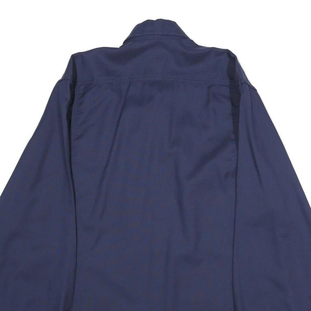 MASCOT Mens Navy Blue Workwear Shirt S Cotton Blend Button Long Sleeve