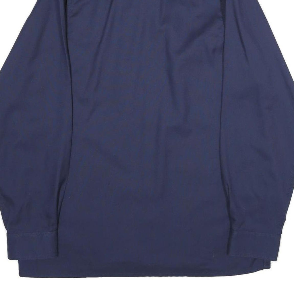 MASCOT Mens Navy Blue Workwear Shirt S Cotton Blend Button Long Sleeve