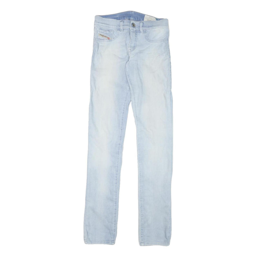 DIESEL Womens Slim Light Blue Denim Jeans W26 L32 Stylish Cotton Blend Zip