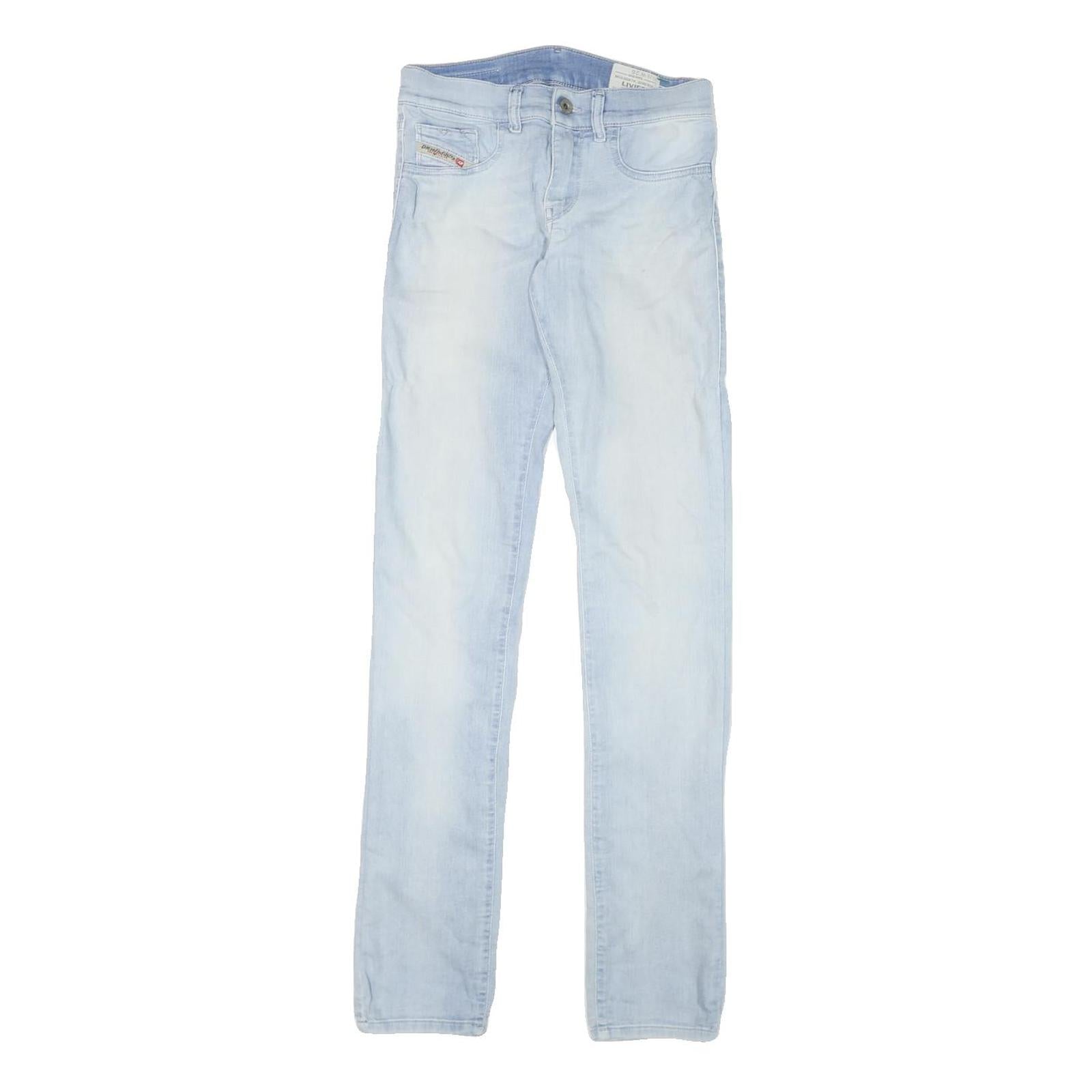 DIESEL Womens Slim Light Blue Denim Jeans W26 L32 Stylish Cotton Blend Zip