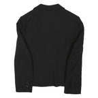 KAREN MILLEN Womens Black Wool Blend Blazer Jacket M Tailored Button Closure