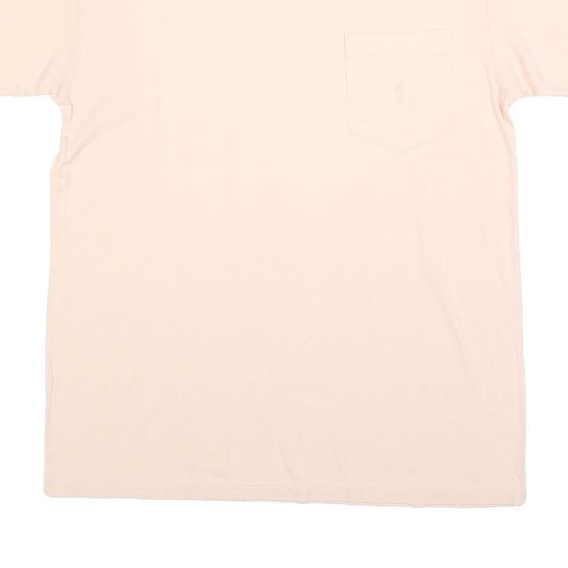 RALPH LAUREN Mens Cream Cotton Blend Pocket T-Shirt M Short Sleeve Crew Neck