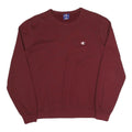 CHAMPION Mens Maroon Crew Neck L Cotton Blend Logo Sweatshirt Pullover