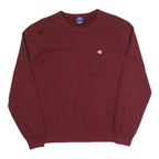 CHAMPION Mens Maroon Crew Neck L Cotton Blend Logo Sweatshirt Pullover