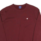 CHAMPION Mens Maroon Crew Neck L Cotton Blend Logo Sweatshirt Pullover