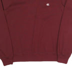 CHAMPION Mens Maroon Crew Neck L Cotton Blend Logo Sweatshirt Pullover
