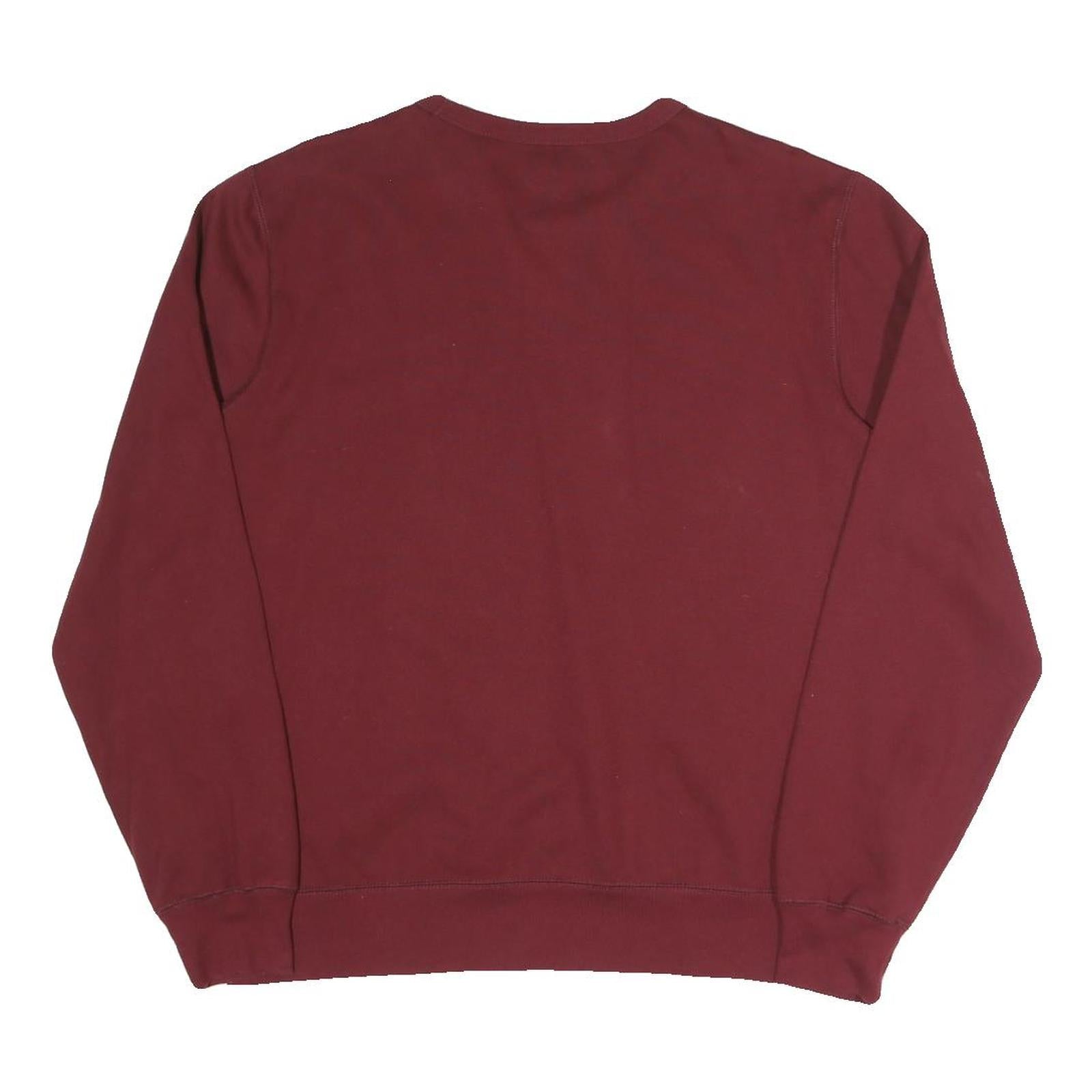 CHAMPION Mens Maroon Crew Neck L Cotton Blend Logo Sweatshirt Pullover