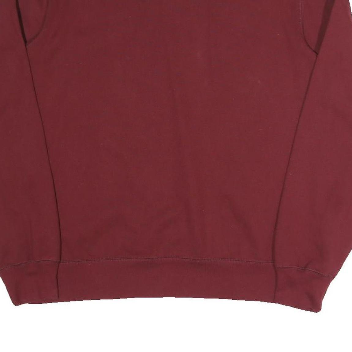 CHAMPION Mens Maroon Crew Neck L Cotton Blend Logo Sweatshirt Pullover