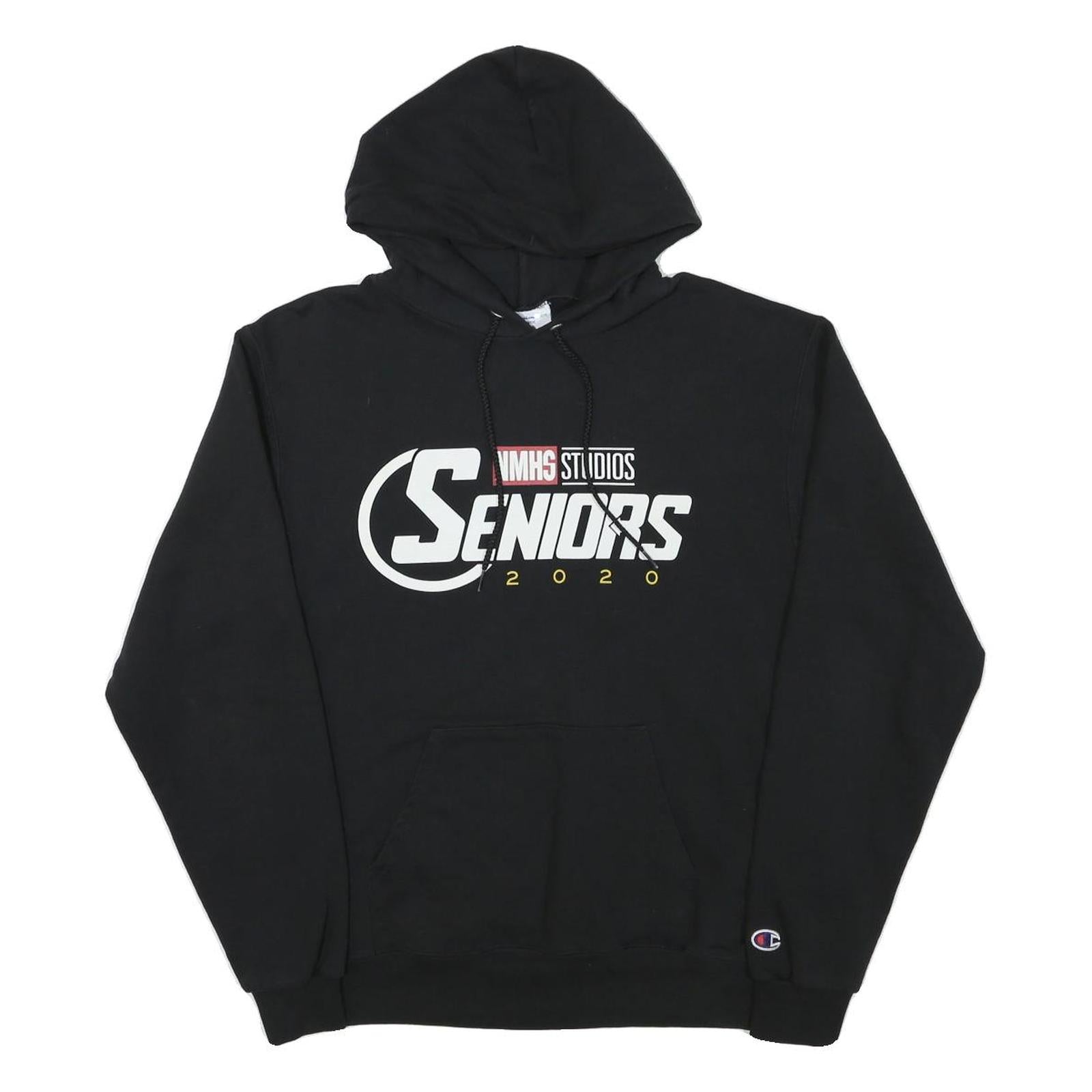 CHAMPION Mens Black Seniors 2020 Pullover Hoodie M Cotton Blend