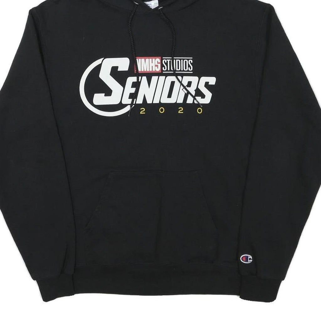 CHAMPION Mens Black Seniors 2020 Pullover Hoodie M Cotton Blend