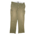 DICKIES Mens Cotton Blend Beige Regular Cargo Trousers W32 L28 Workwear Zip