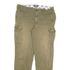 DICKIES Mens Cotton Blend Beige Regular Cargo Trousers W32 L28 Workwear Zip