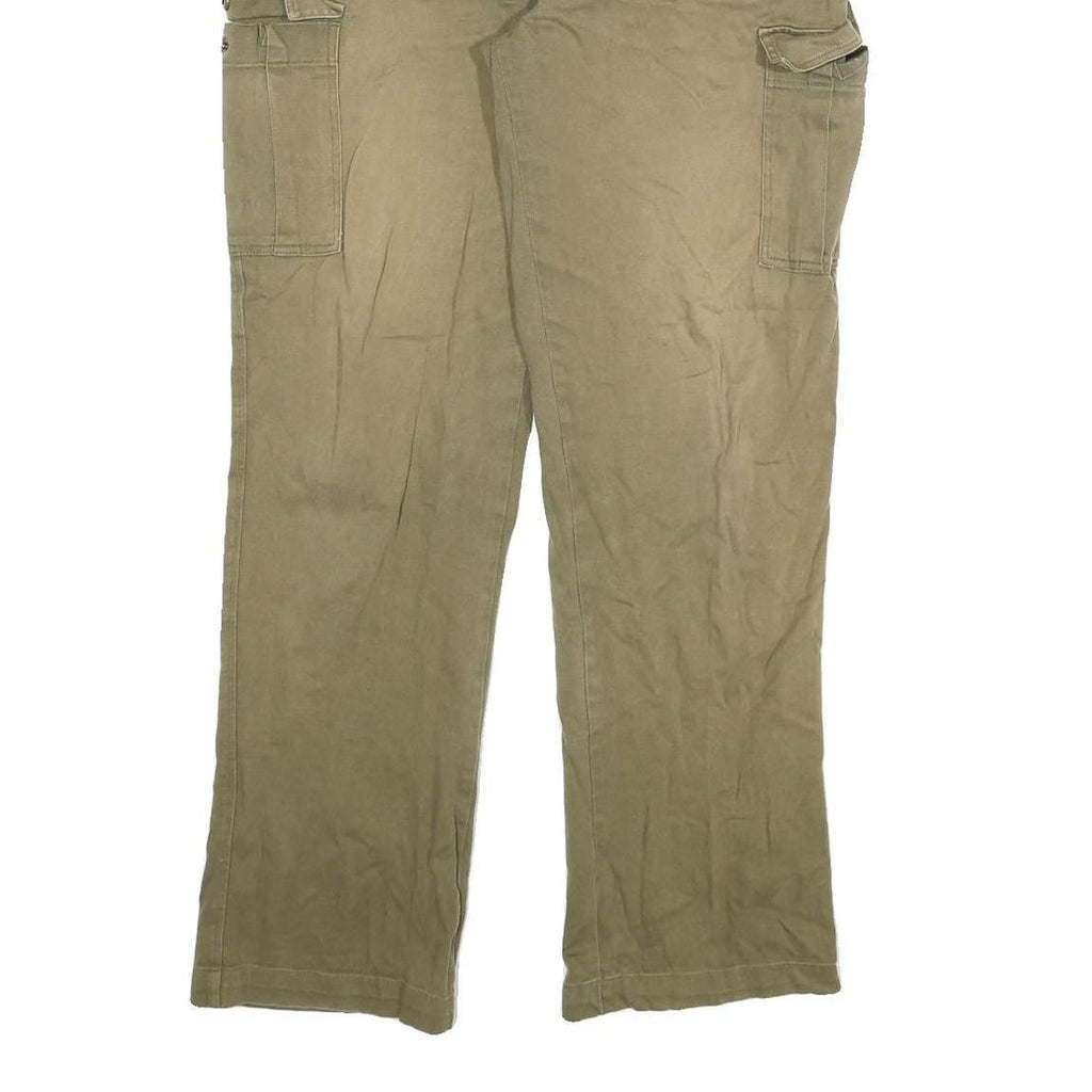 DICKIES Mens Cotton Blend Beige Regular Cargo Trousers W32 L28 Workwear Zip