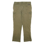 DICKIES Mens Cotton Blend Beige Regular Cargo Trousers W32 L28 Workwear Zip