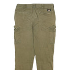 DICKIES Mens Cotton Blend Beige Regular Cargo Trousers W32 L28 Workwear Zip