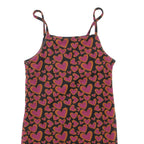 Heart Print Womens Camisole Vest Pink Sleeveless XS