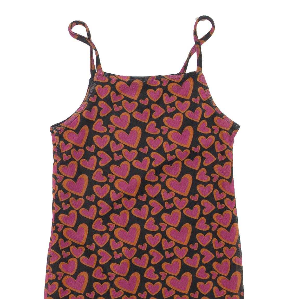 Heart Print Womens Camisole Vest Pink Sleeveless XS