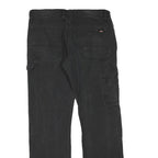 DICKIES Mens Black Regular Straight Denim W36 L33 Workwear Zip Closure Jeans