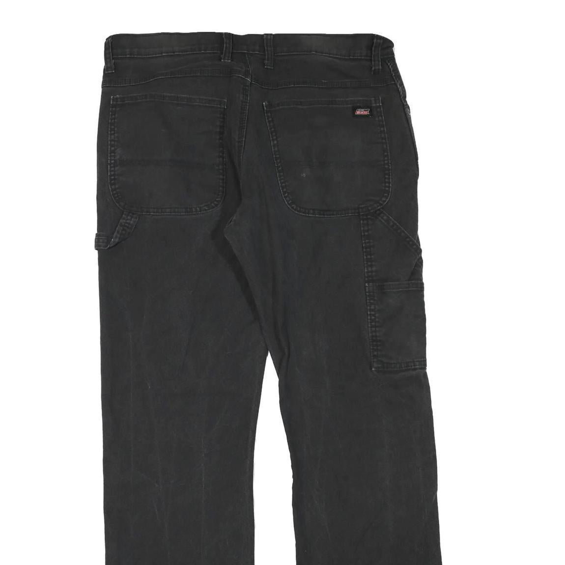 DICKIES Mens Black Regular Straight Denim W36 L33 Workwear Zip Closure Jeans