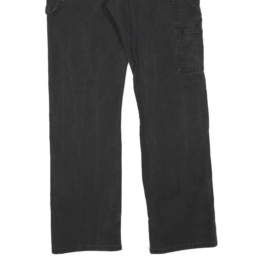 DICKIES Mens Black Regular Straight Denim W36 L33 Workwear Zip Closure Jeans