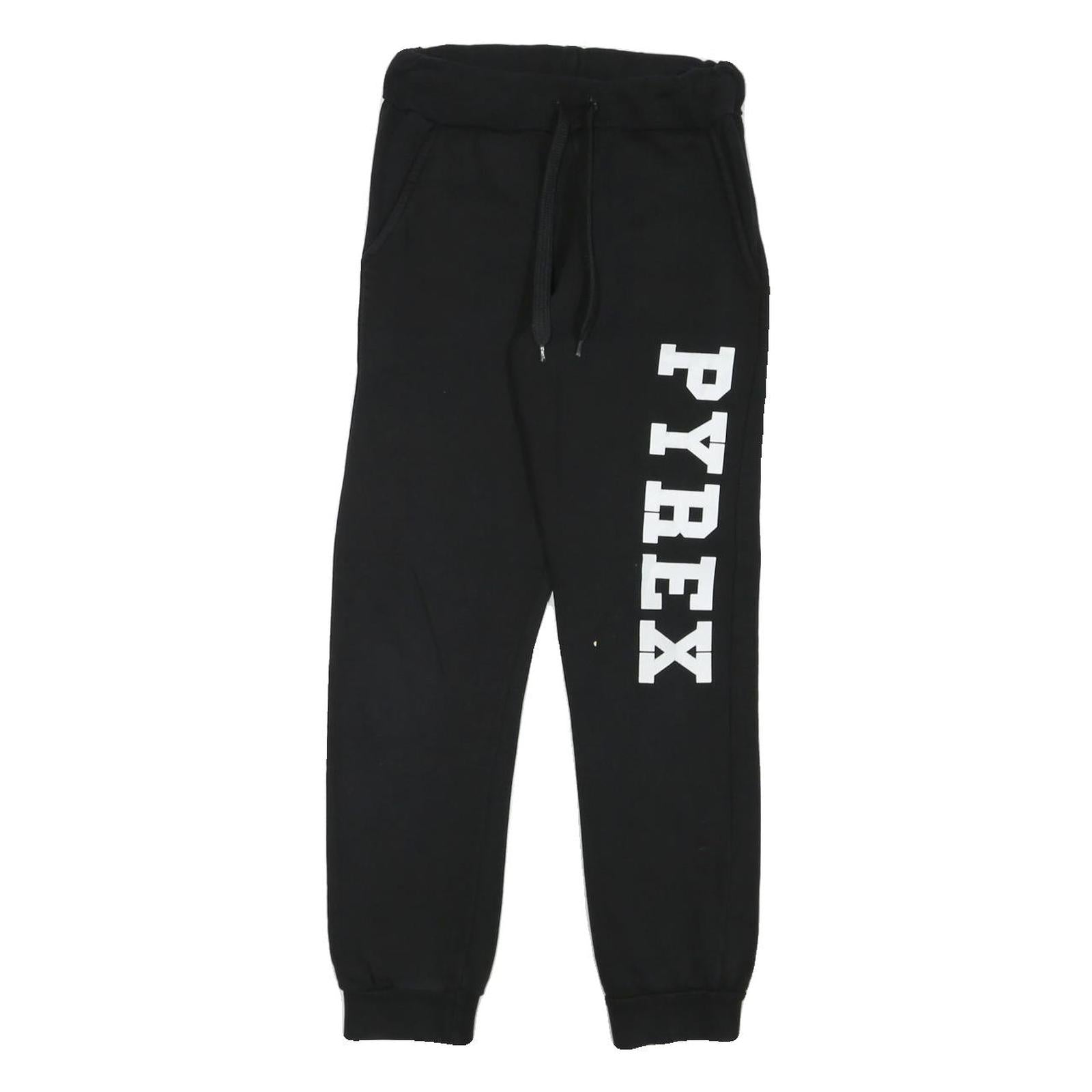 PYREX Mens Joggers Black M W26 L27 Cotton Blend Regular Tapered Fit Casual Wear