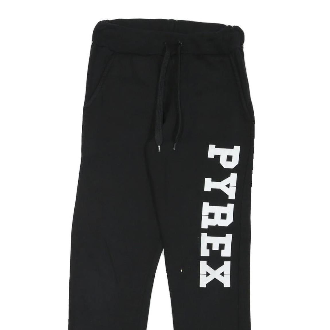 PYREX Mens Joggers Black M W26 L27 Cotton Blend Regular Tapered Fit Casual Wear