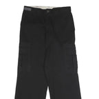 DICKIES Mens Black Polyester Blend Regular Straight Cargo Trousers W30 L30