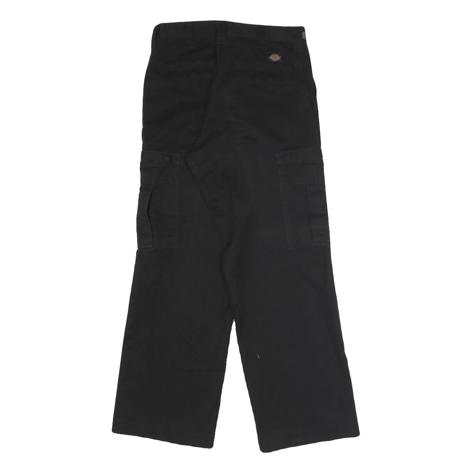DICKIES Mens Black Polyester Blend Regular Straight Cargo Trousers W30 L30