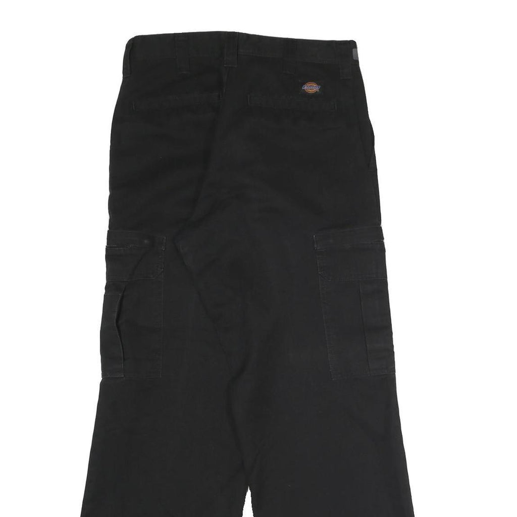 DICKIES Mens Black Polyester Blend Regular Straight Cargo Trousers W30 L30