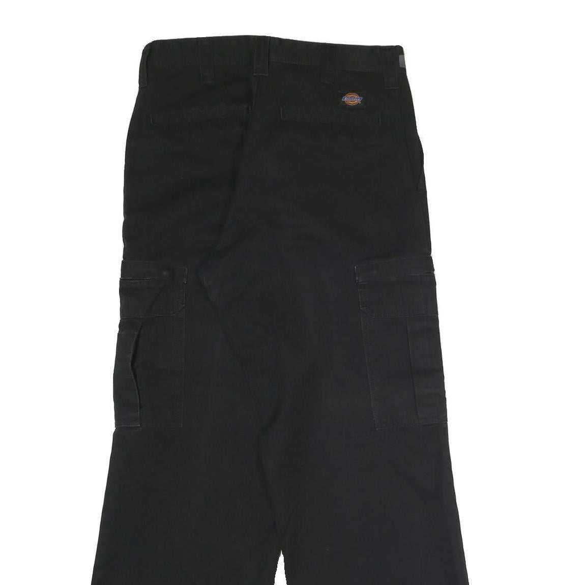 DICKIES Mens Black Polyester Blend Regular Straight Cargo Trousers W30 L30