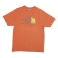 THE NORTH FACE Mens Orange T-Shirt M Short Sleeve Crew Neck Cotton Blend Logo