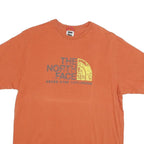 THE NORTH FACE Mens Orange T-Shirt M Short Sleeve Crew Neck Cotton Blend Logo