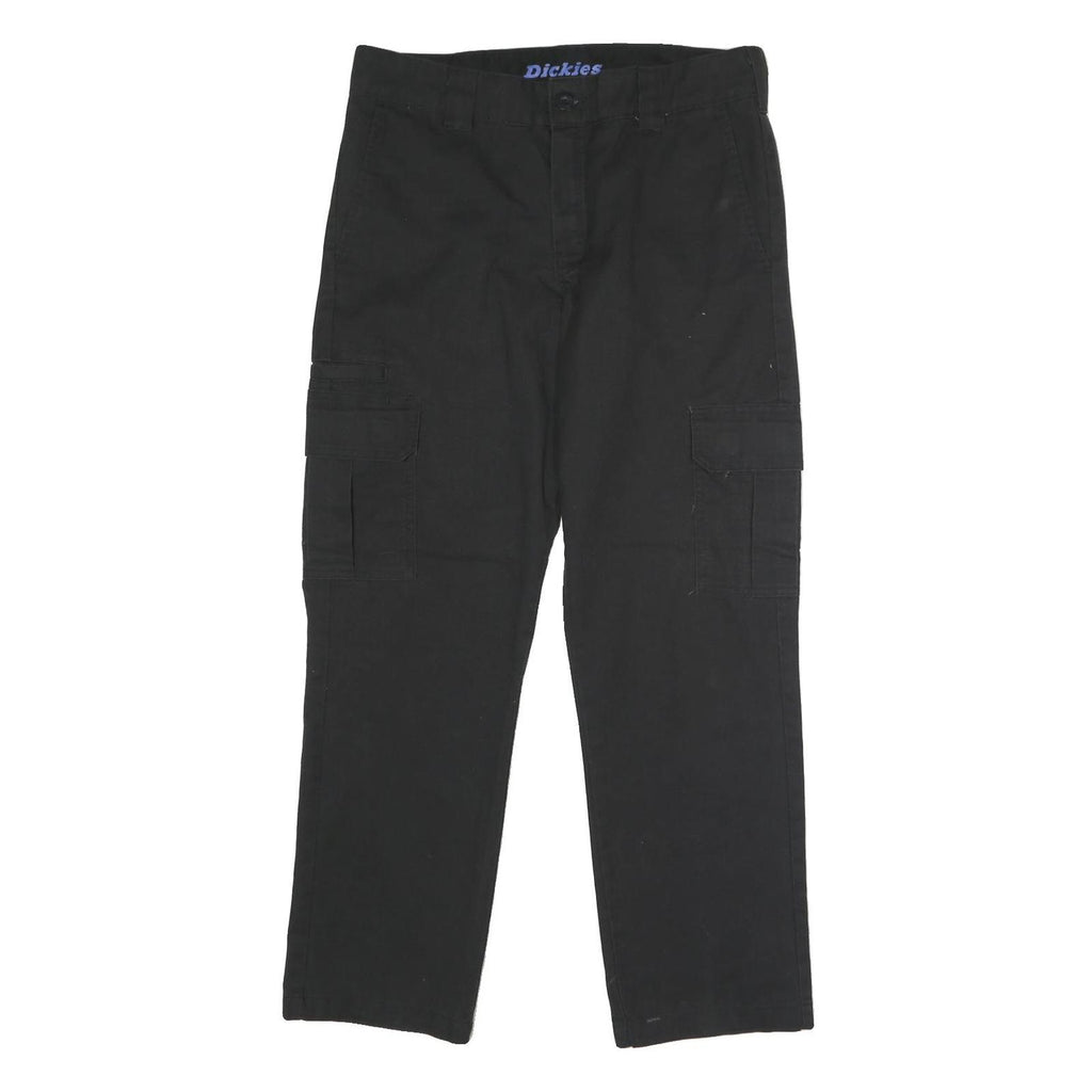 DICKIES Mens Black Regular Fit Straight Trousers W34 L30 Workwear Cargo Style
